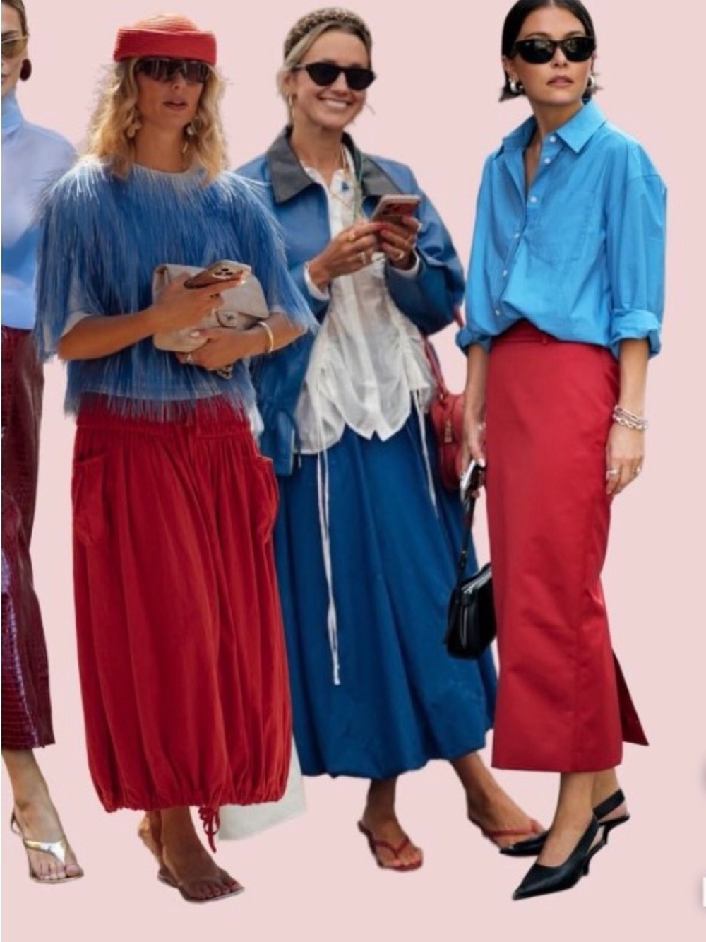 Sag Harbor Coral-Red Button-Front Midi Skirt vintage union tags